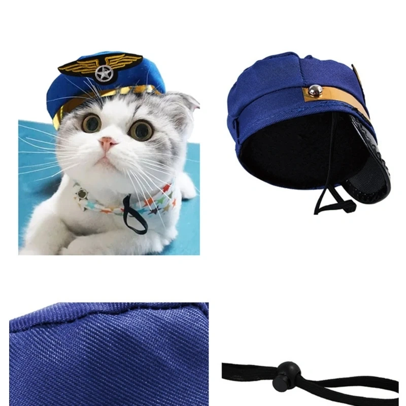 Christmas Pet Hat Captain Pirate Hat for Dog Dress Up Supplies Lovely Halloween Carnival Clothes Pet Accessory
