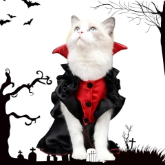 Cat Halloween Cape Cat Costume Funny Vampire Cosplay Novelty Kitten Clothes For Halloween Christmas Cute Scary Spooky Pet Costum