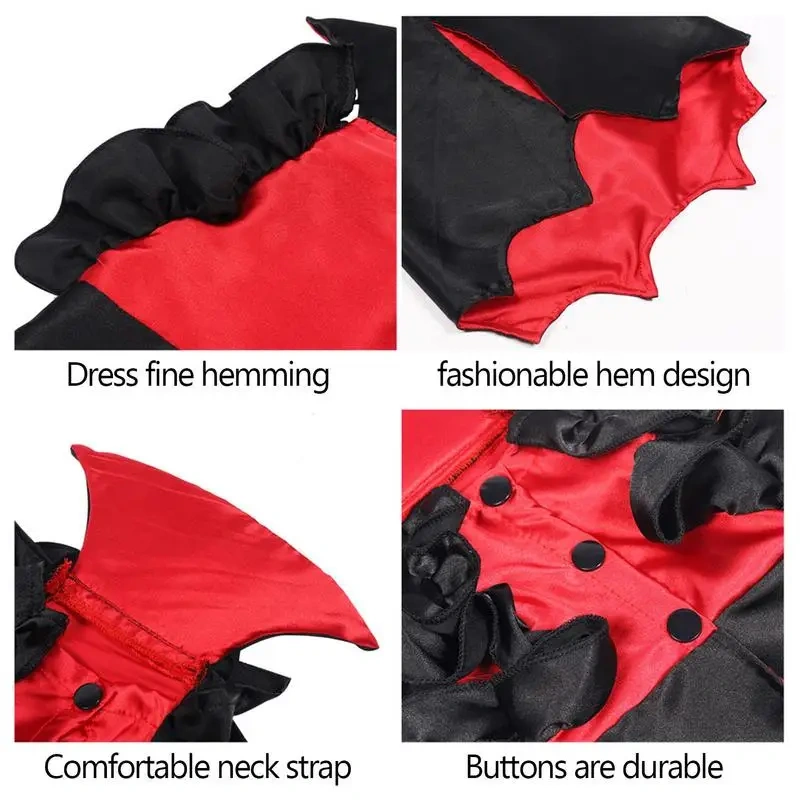 Cat Halloween Cape Cat Costume Funny Vampire Cosplay Novelty Kitten Clothes For Halloween Christmas Cute Scary Spooky Pet Costum