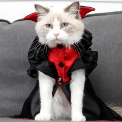 Cat Halloween Cape Cat Costume Funny Vampire Cosplay Novelty Kitten Clothes For Halloween Christmas Cute Scary Spooky Pet Costum