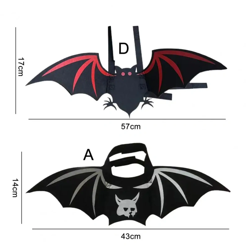 Dog Cat Bat Wings Costume Cartoon Pattern Easy-wearing Decorative Felt Cloth Bat Wings Costume Pet Ornament Pet Supplies