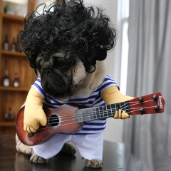 Pet Guitar Costume Funny Dog Costumes Guitarist Player Halloween Christmas Cosplay Party Dog Cat Clothes Dressing Up Outfits