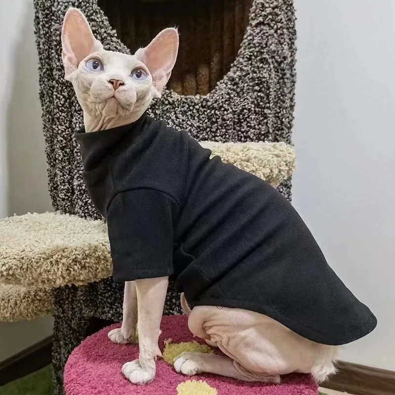 Sphynx Cat Clothes Winter Thick Pet Clothes for Small Dogs Cats Pullover Shirt Soft Warm Hairless Cat Pajamas Dachshund Clothing