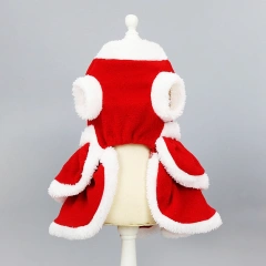 Christmas Dresses for Pet Dog Autumn Winter Puppy Warm Clothing Skirt Cat Dresses Cosplay Christmas Clothes for Small Dog