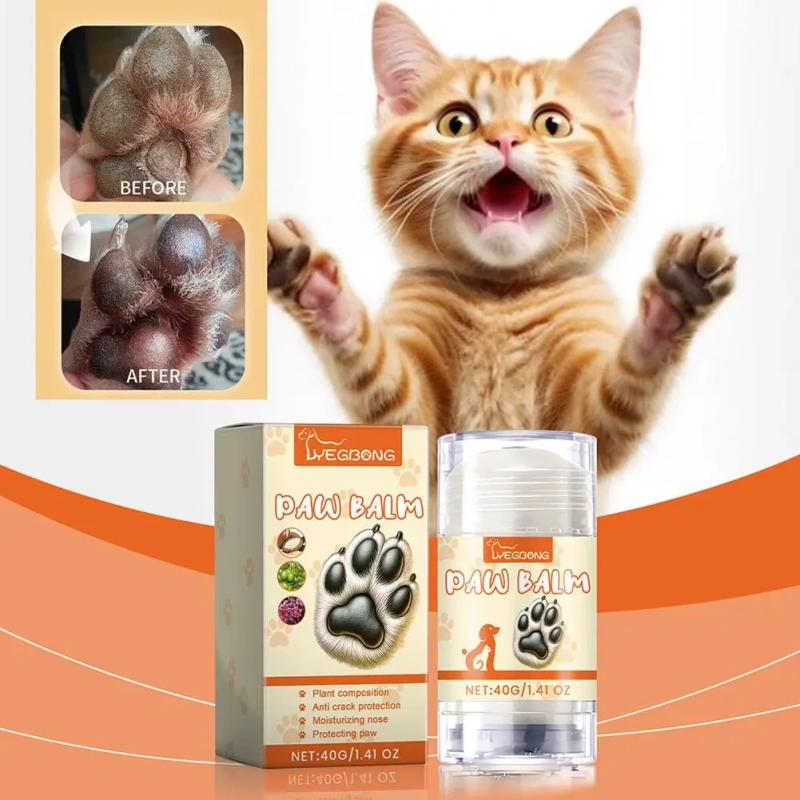 40g Pet Paw Protection Balm Dog Foot Moisturizer Household Pet Paw Balm Pet Cat Foot Care Cream Cleaning Supplies