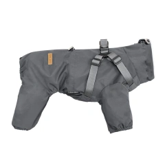 Dog Raincoat with Harness Waterproof Pet Rain Jacket for Small Dogs Adjustable Reflective Dog Rain Overalls with 4 Legs
