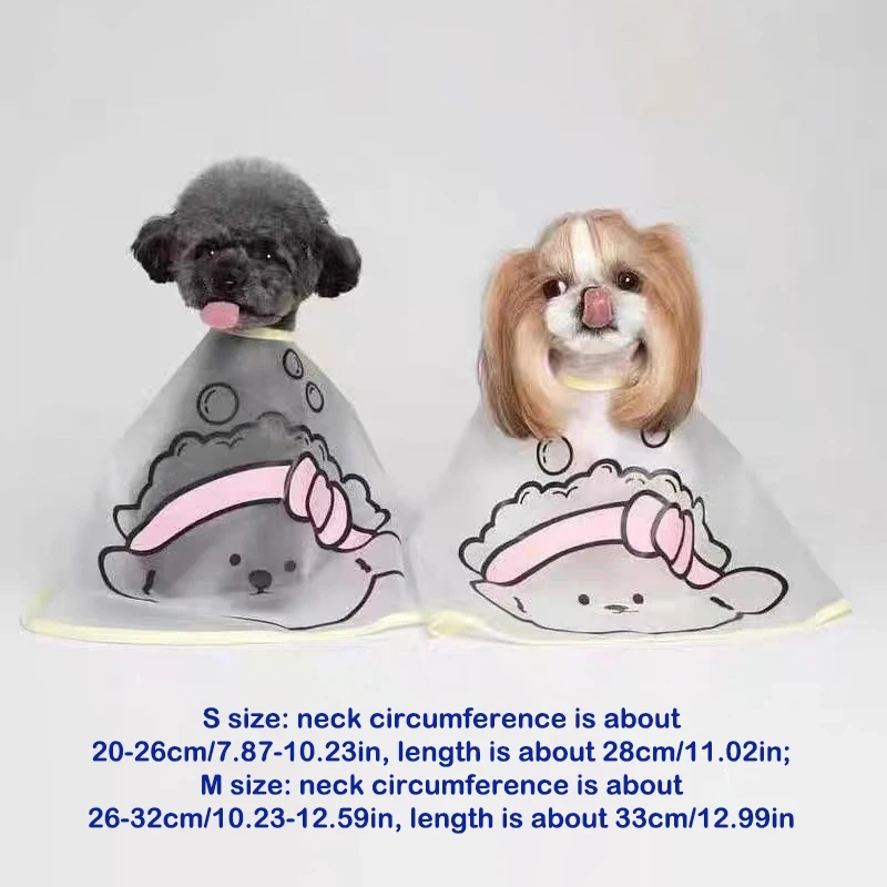 Pets Dogs Clothes Cloak Haircut Cloak Jacket For Dogs Cats Tear Stain Facial Care Waterproof Raincoat Cape Cloth Pet Supplies