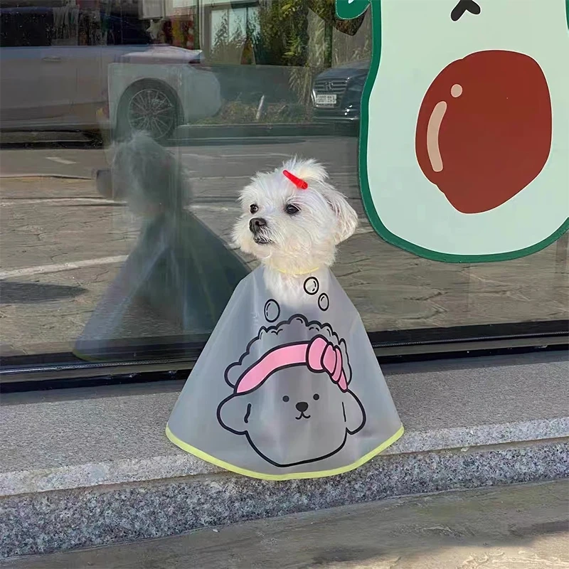 Pets Dogs Clothes Cloak Haircut Cloak Jacket For Dogs Cats Tear Stain Facial Care Waterproof Raincoat Cape Cloth Pet Supplies