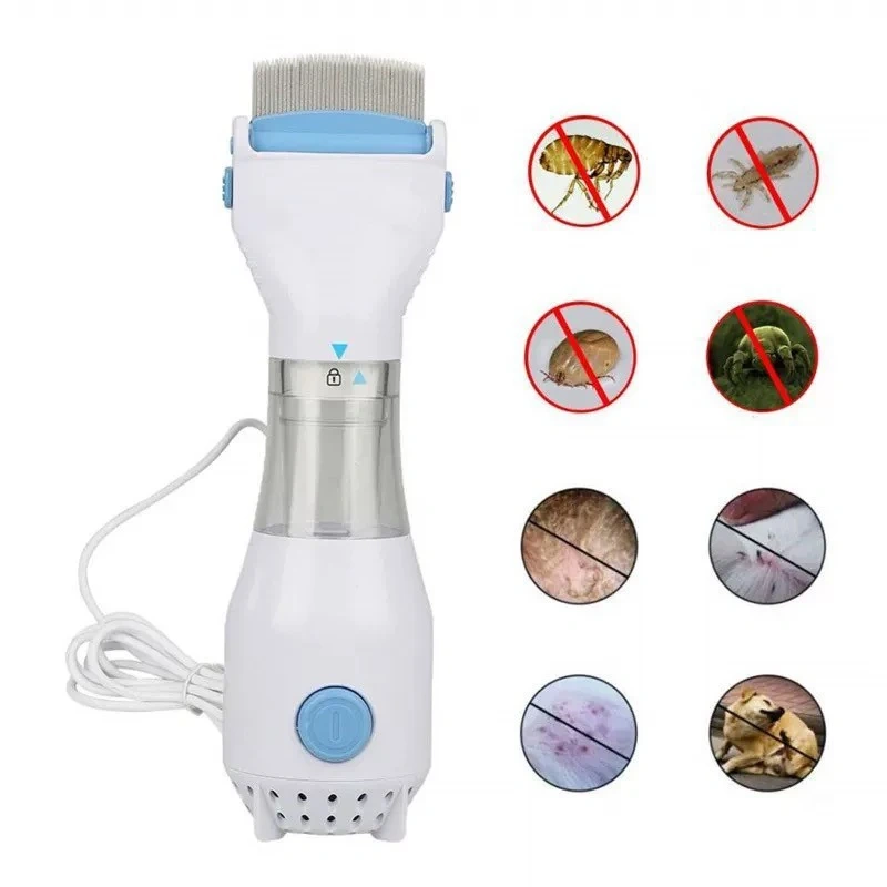 Multi functional Electric Cat Dog Lice Remover Removes Fleas Ticks hair Cleaner with Filter Screen Comb Pet Cleaning Supplies