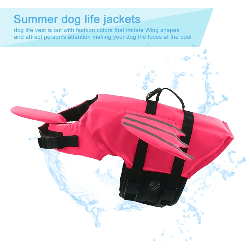 Dog Life Jacket Dog Safety Vest Adjustable Preserver with High Buoyancy and Durable Rescue Handle for Small Medium and Large Dog