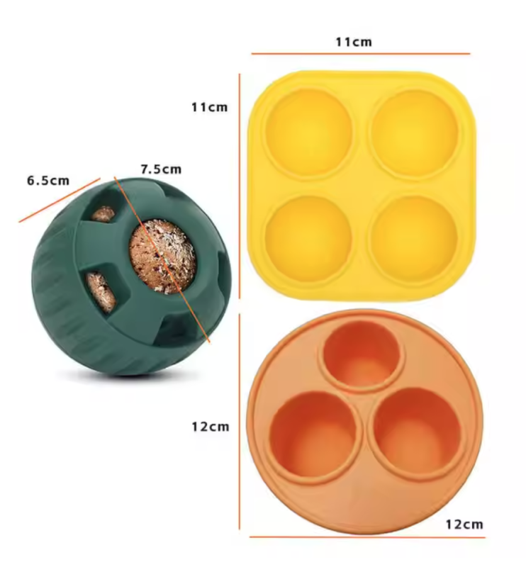 Fillable Dog Toys Silicone Pet Dog Toys Dog Chew Toys Refillable Dog Food Ball Dog Feeding Ball Dishwasher Interactive Rubber