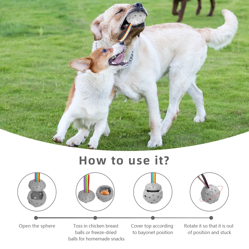 ZMaker 2024 New Rubber Pet Slow Licking Snack Ball Toy Freezable Fillable Interactive Chew Toy Dog Treat Ball