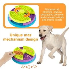 Pet Slow Food Bowl 3-Layers Puzzle Puppy Choke-proof Non-slip Feeder Reusable Dog Slow Eating Interactive Game Toy Pet Supplies