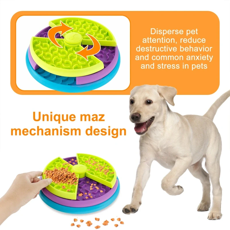 Pet Slow Food Bowl 3-Layers Puzzle Puppy Choke-proof Non-slip Feeder Reusable Dog Slow Eating Interactive Game Toy Pet Supplies