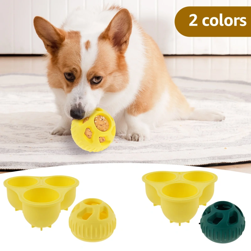 2Pcs/Set Dog Pupsicle Silicone Slow Food Ball Bite Resistant Slow Food Ball Safe Slow Food Ball Help Grinding Teeth for Pets
