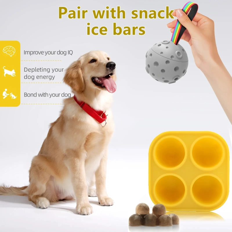 ZMaker 2024 New Rubber Pet Slow Licking Snack Ball Toy Freezable Fillable Interactive Chew Toy Dog Treat Ball