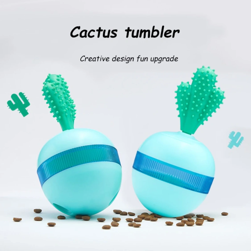 Tumbler Cactus Leaky Food Ball Dog Toy Slowly Feeding Bite-resistant Durable Interactive Training Pet Supplies Entertainment Toy