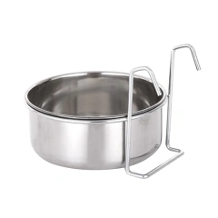 Crate Dog Bowl Stainless Steel Hanging Pet Cage Bowl Food & Water Feeder Coop Cup for Cat Puppy Birds Rats 6 Sizes