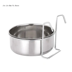 Crate Dog Bowl Stainless Steel Hanging Pet Cage Bowl Food & Water Feeder Coop Cup for Cat Puppy Birds Rats 6 Sizes