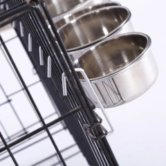 Crate Dog Bowl Stainless Steel Hanging Pet Cage Bowl Food & Water Feeder Coop Cup for Cat Puppy Birds Rats 6 Sizes
