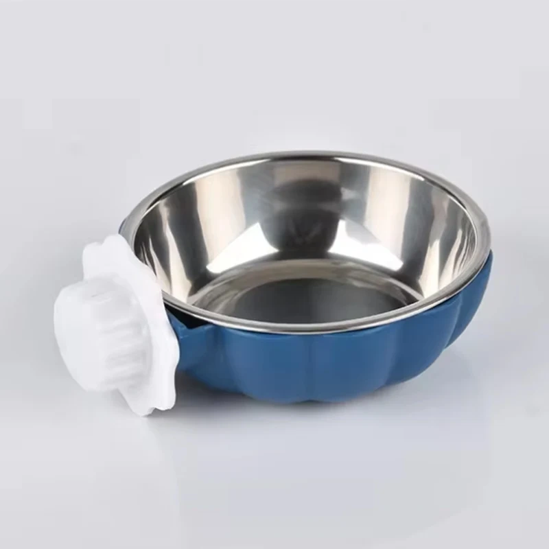 Crate Dog Bowl Removable Stainless Steel Water Food Feeder Bowls Cage Coop Cup For Cat Puppy Bird Pets