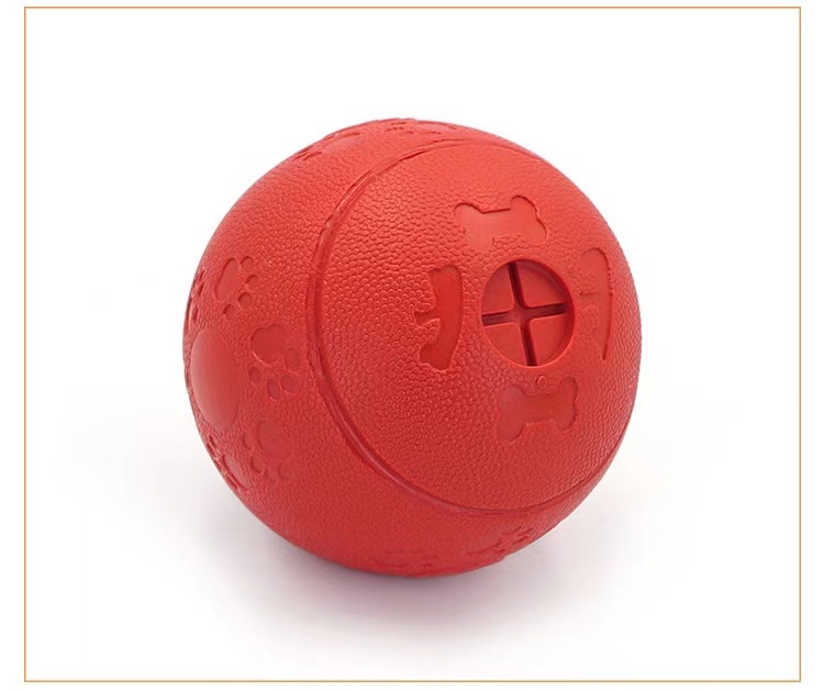 Leakage Food Ball Dog Toy: Durable Natural Rubber Pet Toy with Inlet and Outlet for Small to Medium Breed Dogs