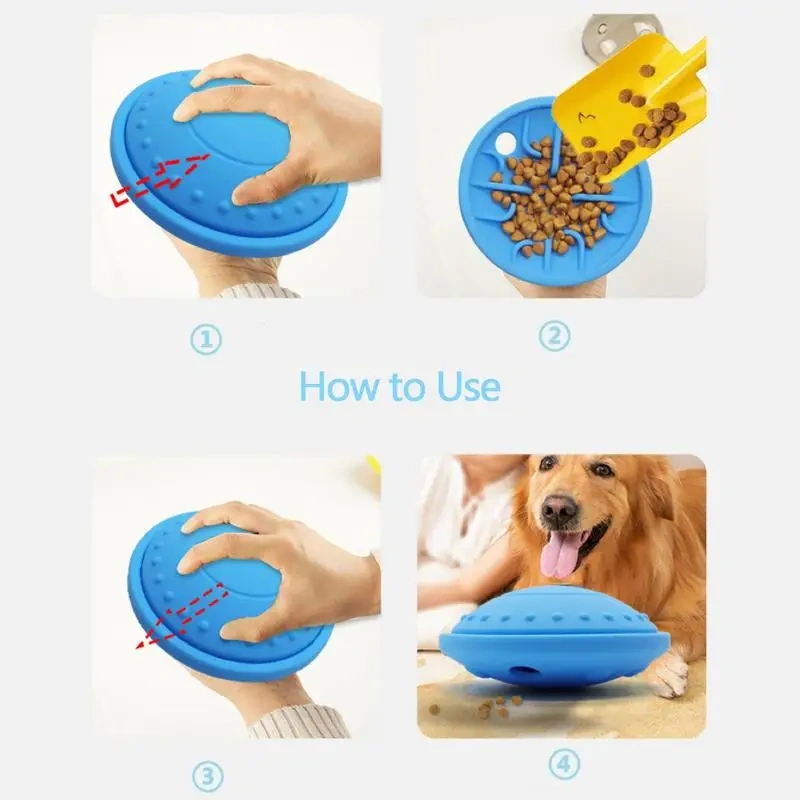 Dog Treat Puzzle Flying Saucer Natural Silicone Dog Puzzle Toys Dog Toys For Aggressive Chewers Large Breed Alternative To Slow