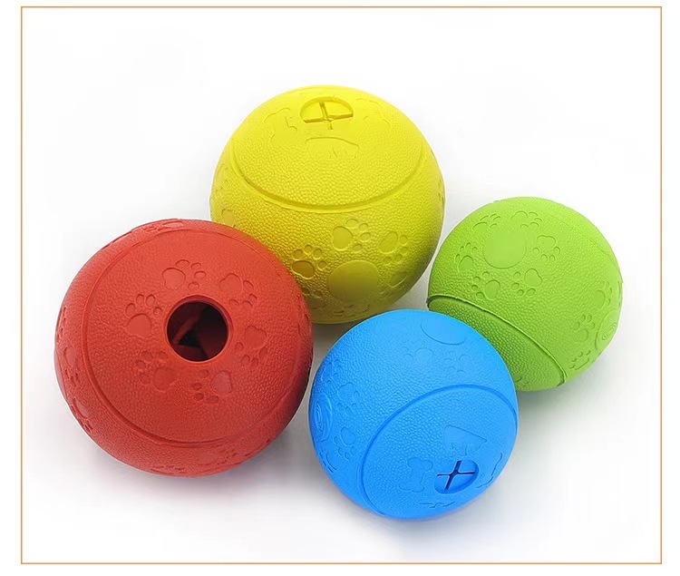 Leakage Food Ball Dog Toy: Durable Natural Rubber Pet Toy with Inlet and Outlet for Small to Medium Breed Dogs