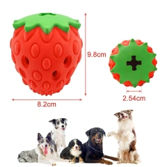 Dog Chew Toys Rubber Cute Strawberry Shaped Food Leaking Toy Durable Eco-friendly Food Dispenser Dogs Toy