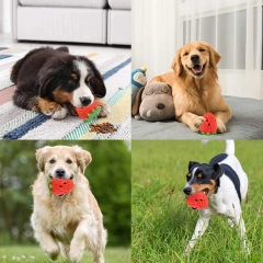 Dog Chew Toys Rubber Cute Strawberry Shaped Food Leaking Toy Durable Eco-friendly Food Dispenser Dogs Toy