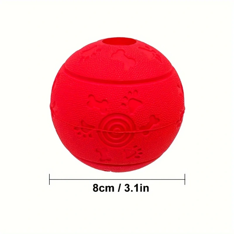 Leakage Food Ball Dog Toy: Durable Natural Rubber Pet Toy with Inlet and Outlet for Small to Medium Breed Dogs