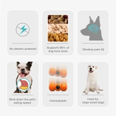 Large Dog Interact Toy Adjustable Food Leak Aperture Dispenser Pulley Wobble Wag Giggle Squeaky Slowly Feeding Durable Supplies