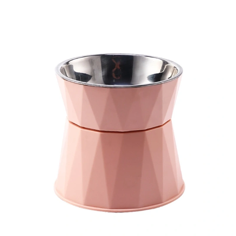 1PC Large Capacity Cat Bowl High Foot Stainless Steel Dog Bowl