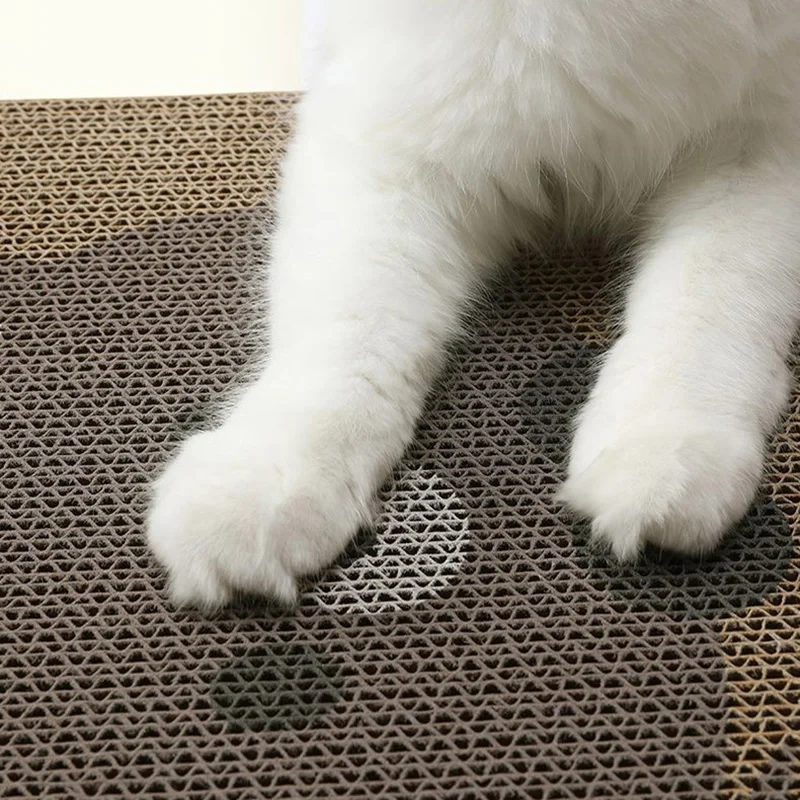 Corrugated Cat Scratcher Interactive Cat Scratching Board Pasteable Pet Scrapers for Cats Oval Kitten Grinding Claw Toys