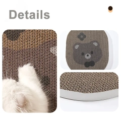 Corrugated Cat Scratcher Interactive Cat Scratching Board Pasteable Pet Scrapers for Cats Oval Kitten Grinding Claw Toys