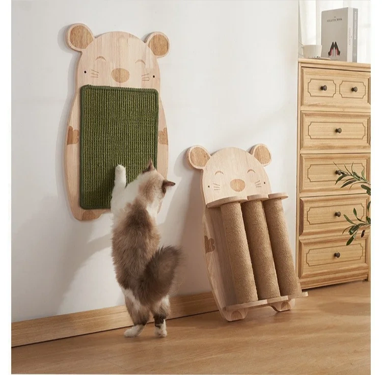 Cat Scratching Board Wooden Toy Cat Claw Hand Wrap Sisal Rope Cat Climbing Frame Durable Cat Scratching Post Pet Supplies