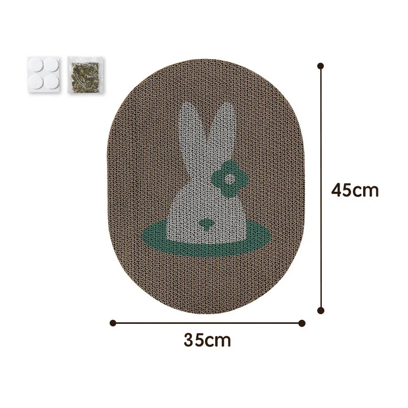 Corrugated Cat Scratcher Interactive Cat Scratching Board Pasteable Pet Scrapers for Cats Oval Kitten Grinding Claw Toys