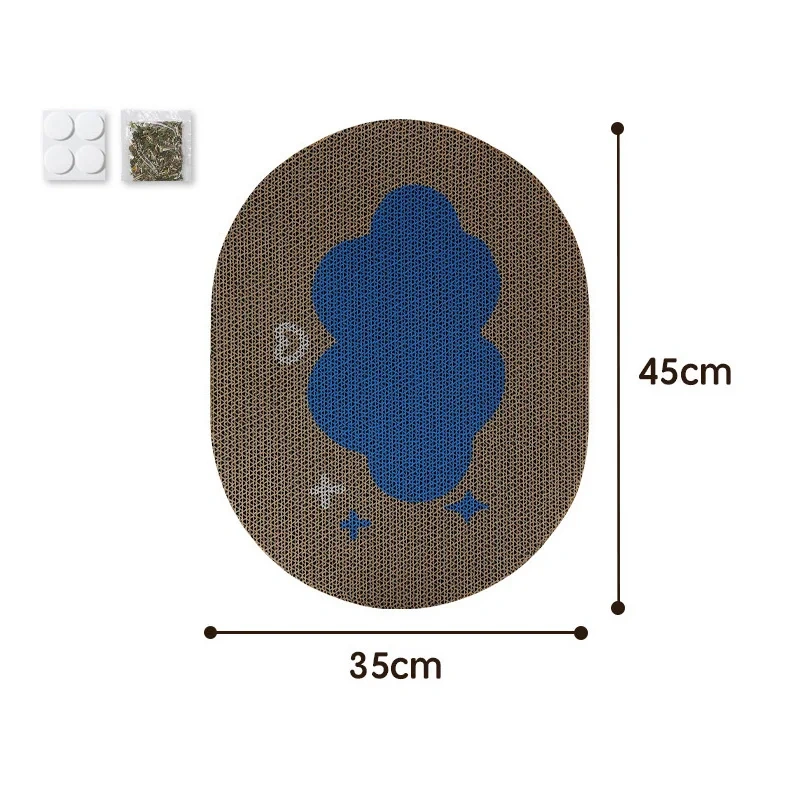 Corrugated Cat Scratcher Interactive Cat Scratching Board Pasteable Pet Scrapers for Cats Oval Kitten Grinding Claw Toys