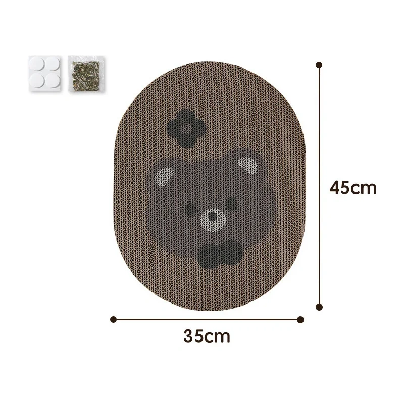 Corrugated Cat Scratcher Interactive Cat Scratching Board Pasteable Pet Scrapers for Cats Oval Kitten Grinding Claw Toys
