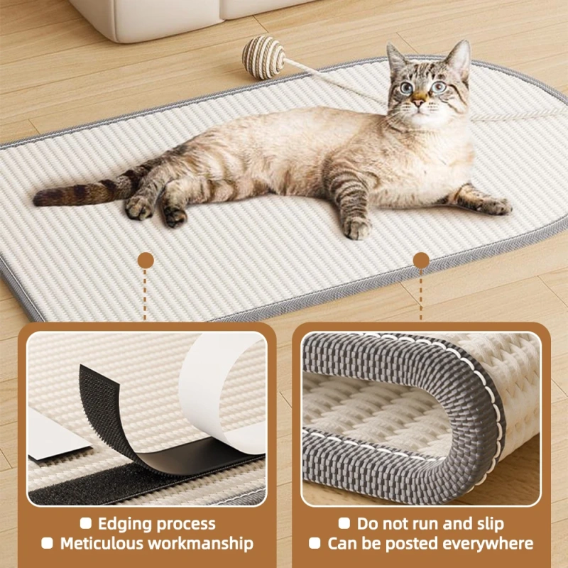 Anti Cat Scratch Sofa Protection Natural Sisal/Jute Cat Scratcher Blanket Post Mat Pet Toy for Protecting Furniture Foot Sofa