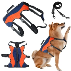 Reflective Dog Harness Vest Dog Tactical Harness With Handle Adjustable And Breathable Dog Vest For Large Dog Vest Pet Dog Leash