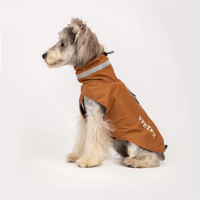 Pet raincoat Adjustable Lightweight Waterproof Windproof Dog Raincoat Hooded Poncho Dog Rain Jacket