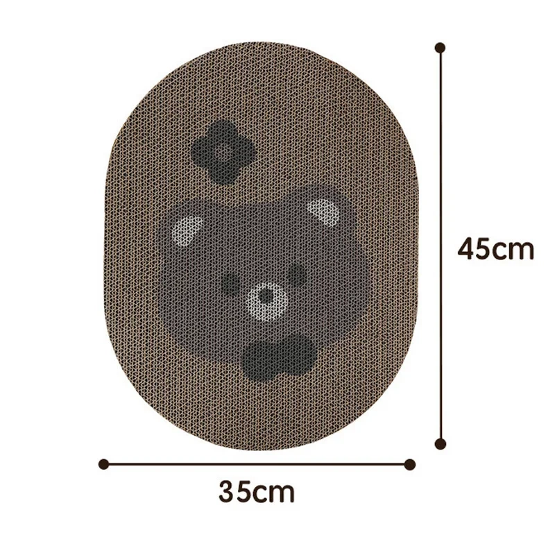 Corrugated Cat Scratcher Interactive Cat Scratching Board Pasteable Pet Scrapers for Cats Oval Kitten Grinding Claw Toys