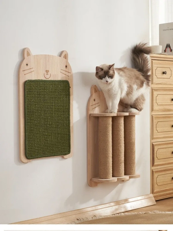 Cat Scratching Board Wooden Toy Cat Claw Hand Wrap Sisal Rope Cat Climbing Frame Durable Cat Scratching Post Pet Supplies