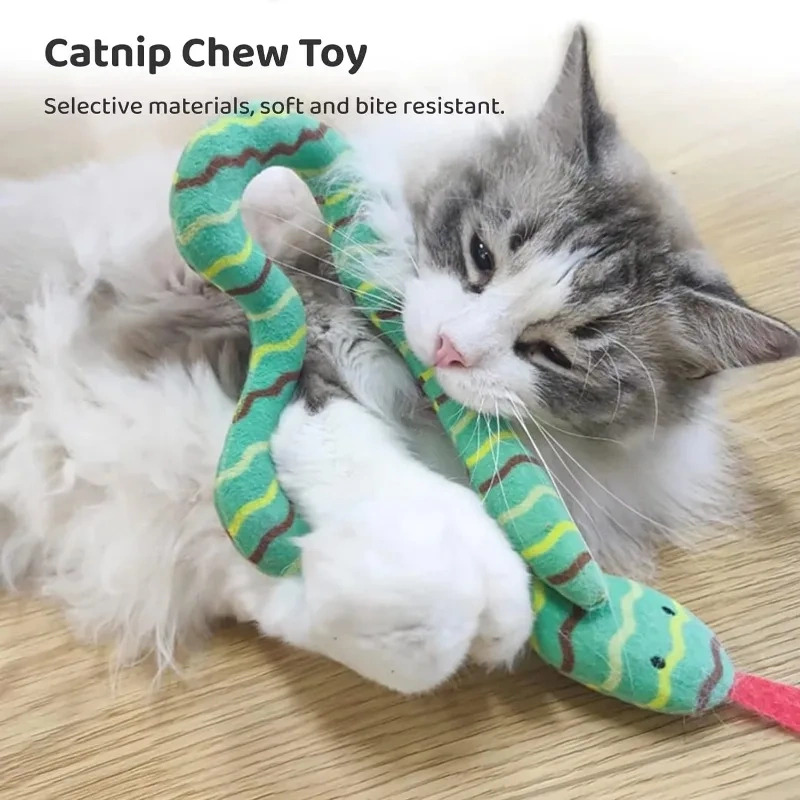 Cat Catnip Toy Interactive Toy Plush Cat Gluttonous Snake Bite-Resistant Molar Interactive Toy Gift For Cat Pet Accessories
