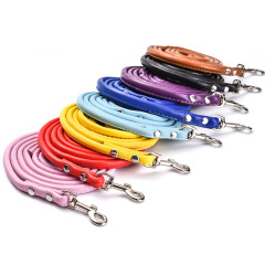 Fashionable Multicolor Pu Round Rope Pet Leash For Medium Small Dogs Pet Supplies Wholesale Stock Available