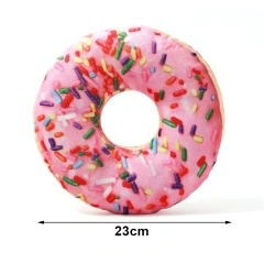Plush Dog Toy Doughnut Pizza Shape Pet Squeaky Toys for Small Large Dogs Cleaning Teeth Puppy Chew Sound Toy Pet Supplies