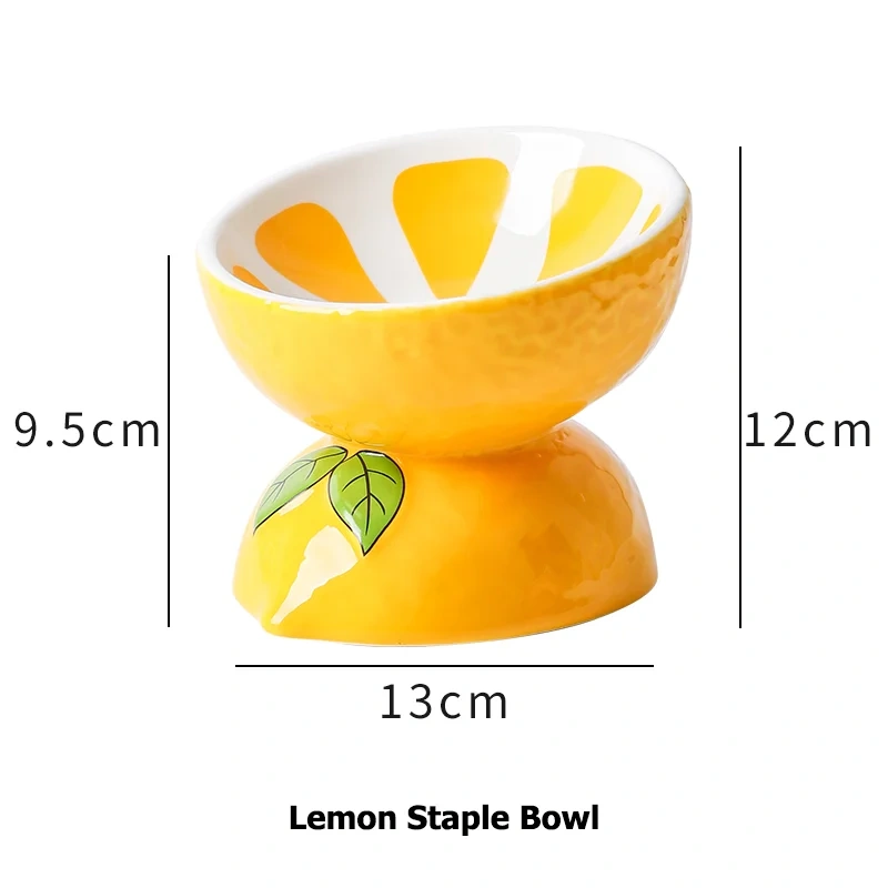 LONMOE Cute Fruit Shape Cat Bowl High Quality Ceramics Cat Bowl Pet Supplies Cat Food And Water Feeder Pet Accessories