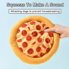 Plush Dog Toy Doughnut Pizza Shape Pet Squeaky Toys for Small Large Dogs Cleaning Teeth Puppy Chew Sound Toy Pet Supplies
