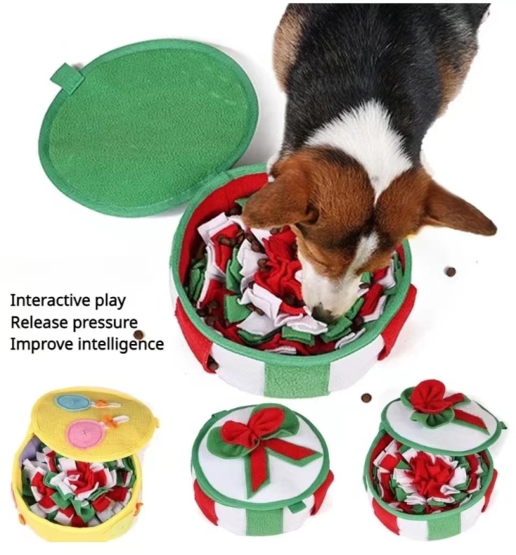 Dog Sniffing Pad Slow Food Box Training Sniff Mat Dogs Release Stress Training Carpet Puppy Interactive Toys Pet Christmas Gift